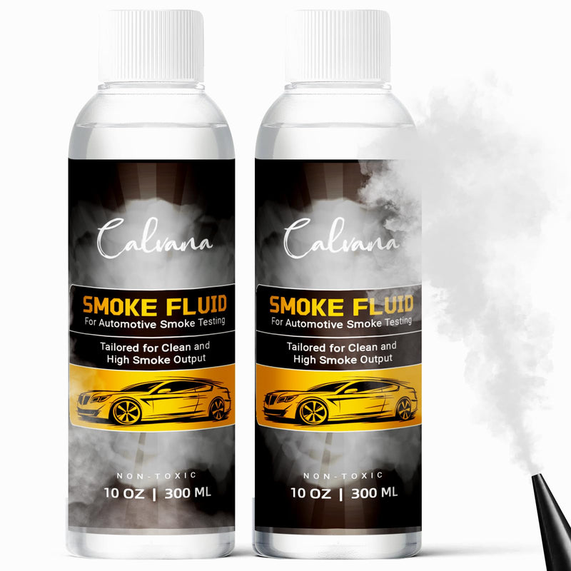 Calvana (2-Pack 10 fl.oz Smoke Machine Liquid, Oil Leak Detection Kit, for Automotive Smoke Leak Detector 2