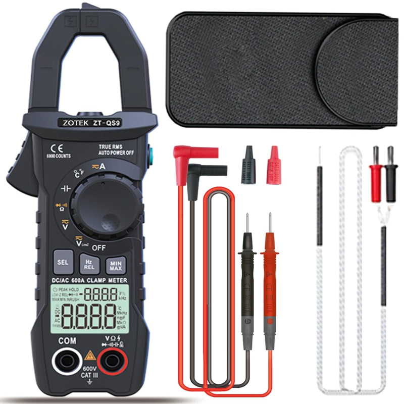 [Australia - AusPower] - ZOYI QS9 Multimeter AC/DC Digital Clamp Meter Tester 6000 Counts Auto-Ranging Multimeter Smart Pliers Current Ammeter Cap Temp Diode Capacitor Voltage 