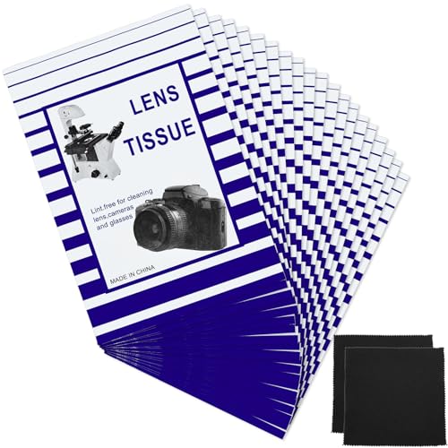 Outus 1500 Pcs Lens Cleaning Paper with 2 Cloths Camera Optics Wipe Booklet