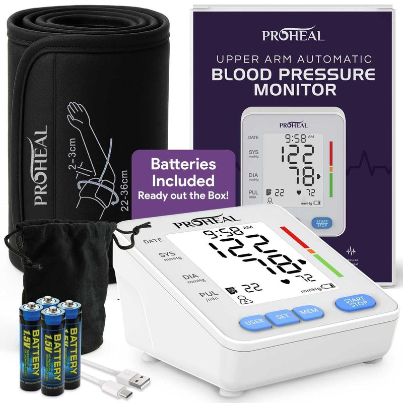 [Australia - AusPower] - Blood Pressure Monitor for Home Use with Large Upper Arm Cuff - Automatic Talking Pulse and BP Machine with 240 Memory Recalls for 3 Users - Carrying Bag and Batteries Included, Backlit Digital LCD 