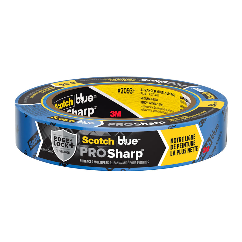 ScotchBlue PROSharp Painter's Tape 1 Inch Wide (0.94 in x 60 yd) 1 Roll Blue Tape Protects Surfaces and Removes Easily, Edge-Lock Tape for Indoor and Outdoor Use (2093+-24EC)