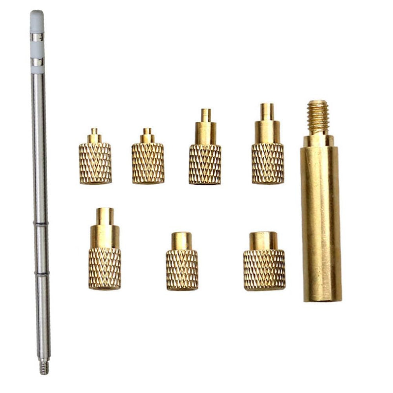 [Australia - AusPower] - Quicko Heat Set Insert Tool M2 M3 M4 M5 M6 M8 Hot Melt Brass Knurled Nut Embedded Insertion Tip Adapter Kit 3D Printed Parts Install for T12 Soldering Iron 
