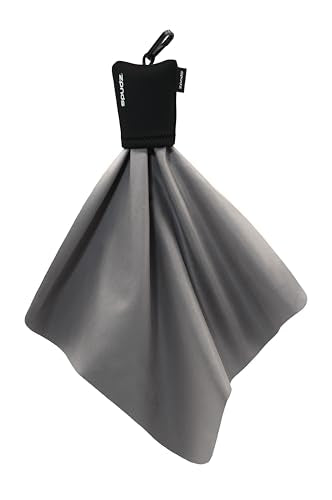 SPUDZ Classic Microfiber Lens Cleaner – Clip-On Pouch, Washable – for Binoculars, Scopes, Glasses, Screens | Classic | Black, 10 x 10 Inch (2-Pack) 10 x 10 Inch (2-Pack)