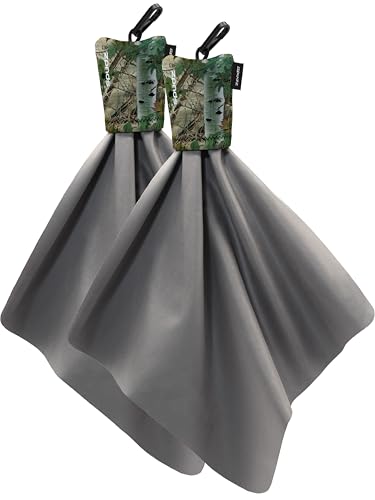 SPUDZ Classic Microfiber Lens Cleaner – Clip-On Pouch, Washable – for Binoculars, Scopes, Glasses, Screens | Classic | Alpine Mountain Camo, 10 x 10 Inch (2-Pack) 10 x 10 Inch (2-Pack)