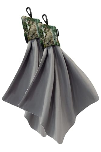 SPUDZ Ultra Microfiber Lens Cleaner with Closeable Bottom – Clip-On Pouch, Washable – for Binoculars, Scopes, Glasses, Screens | Ultra Alpine Mountain Camo, 10 x 10 Inch (2-Pack) 10 x 10 Inch (2-Pack)