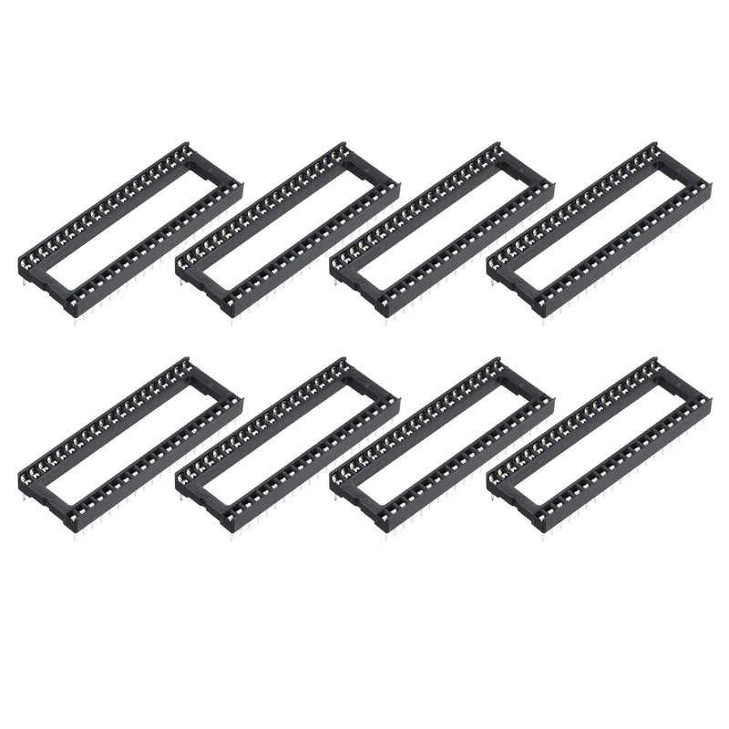 QUARKZMAN DIP IC Socket, 40-Pin Dip IC Sockets 2.54 mm Pitch Black Pack of | Flat Pin Chip Connector Adapter for Breadboard Project, PCB Board Design