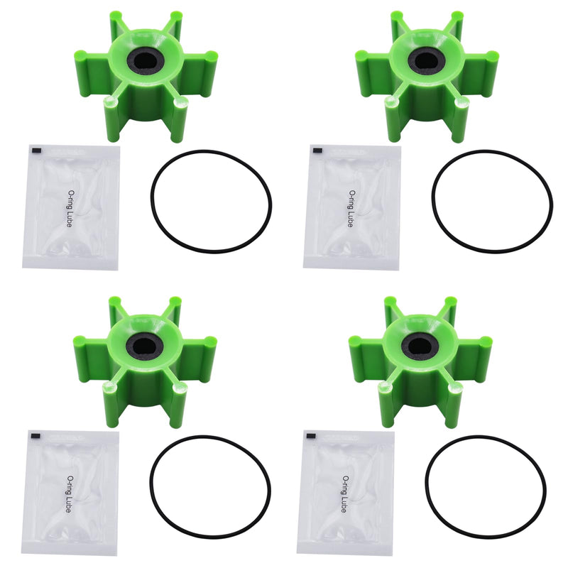 4PC 6303-0007-P Polyurethane Impeller with O-Ring Kit & Lubrication Replacement | Compatible with Jabsco Fits Some Wakeboard & Ski Boat Ballast Pumps