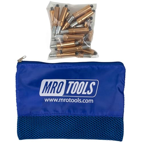 MRO Tools Cleco sheet metal fastener pins, 25 1/4-inch set with mesh carry bag