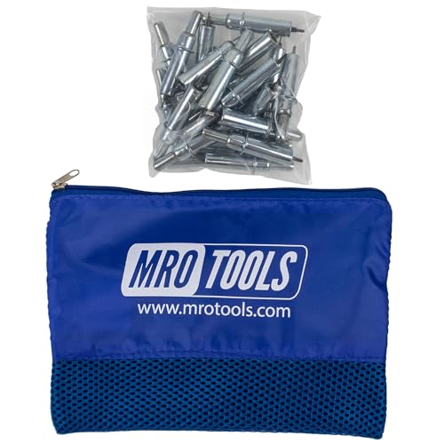 25 MRO Tools Cleco sheet metal fasteners, 3/32-inch pins, with mesh carry bag