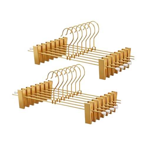 Gold Aluminum Pants Hangers,Hangers with 2-Adjustable Clip Gold 10