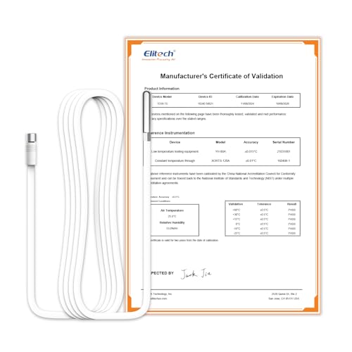 [Australia - AusPower] - Elitech RCW-360Plus-WG-DC 【One Temperature Probe】Probe Length: 5m(16.4ft). Measuring Range: -40~85℃(-40~185℉), Accuracy: ±0.5℃(0.9℉), TD3X-TE-H Separated Probe(1pcs) Single Temp Probe 1 
