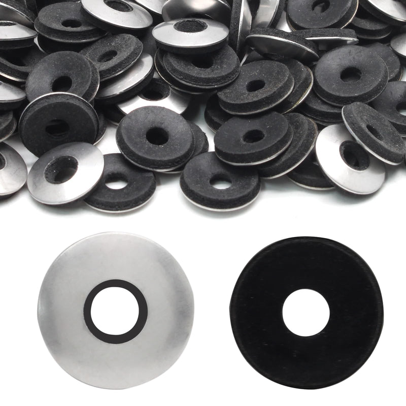 [Australia - AusPower] - #10 x 1/2" Neoprene EPDM Bonded Sealing Washers, 100 PCS Stainless Steel 0.19" x 0.55" Waterproof Gasket Assortment Kit 0.19" x 0.55" (100 pcs) 