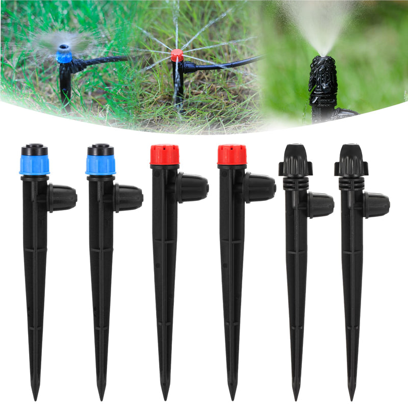 [Australia - AusPower] - 60 Pcs Drip Irrigation Sprayer Emitters for 1/4" Irrigation Tubing,Adjustable Water Flow Irrigation Misting Emitters Irrigation Drippers,3 Style Drip Micro Sprinkler Nozzles for Garden Water System 