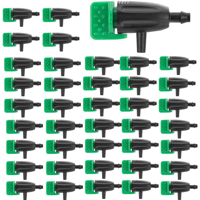 [Australia - AusPower] - 50 Pcs Adjustable Water Flow Irrigation Dripper, 360 Degree Rotatable Drip Emitters Irrigation System Drippers for 1/4 Inch Tubing Watering Dripper for Garden Lawn Plants Succulents Flower Irrigation 50PCS Dripper 