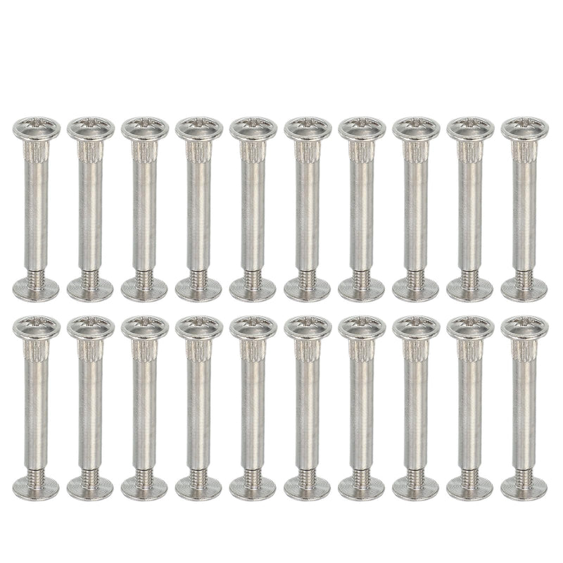 [Australia - AusPower] - PATIKIL Binding Screw Posts, 20 Set Screw Posts Fit for 3/16"(5mm) Hole Dia Female M5 x 29mm Carbon Steel Binding Bolts Nut for Leather Scrapbook DIY 