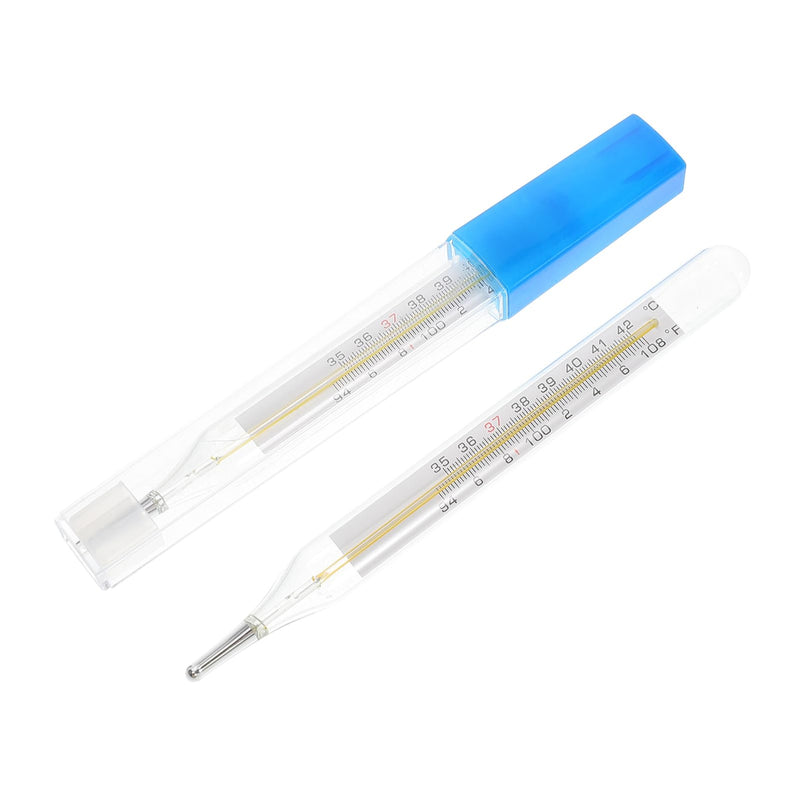 [Australia - AusPower] - Toyvian 2pcs Oral Thermometer for Adults - Glass Thermometer Armpit Fast Reading Fever Indicator for Adults and Kids (Double Scale) 