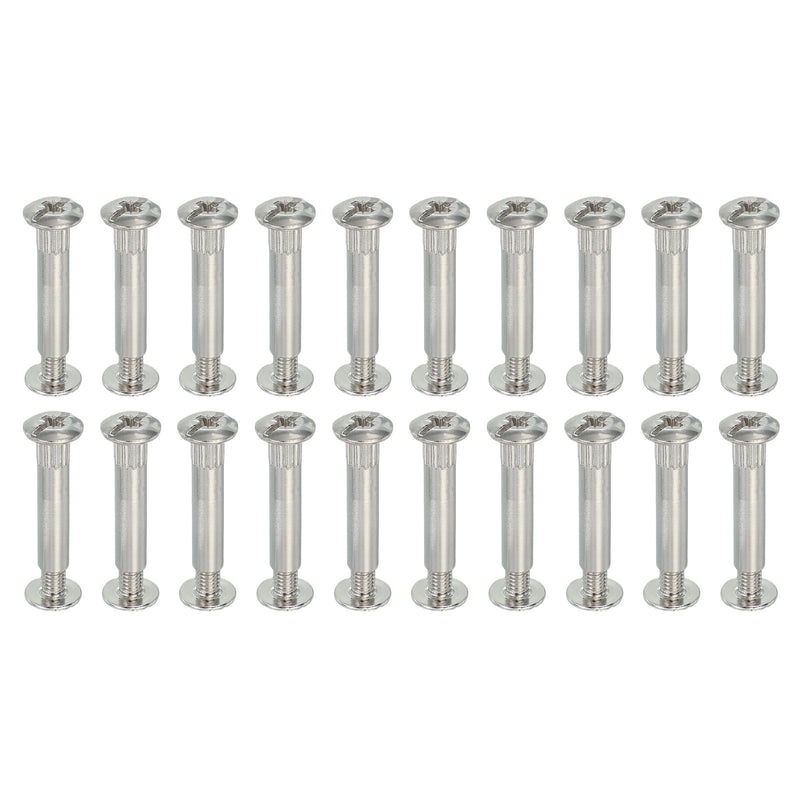 [Australia - AusPower] - PATIKIL Binding Screw Posts, 20 Set Screw Posts Fit for 5/16"(8mm) Hole Dia Female M8 x 35mm Carbon Steel Binding Bolts Nut for Leather Scrapbook DIY 