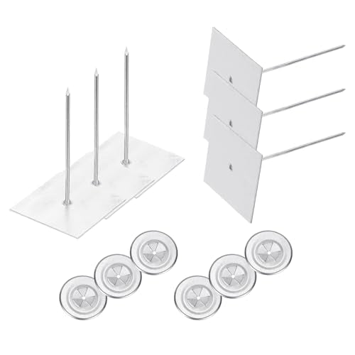 PATIKIL 70mm Self Stick Insulation Pins, 50Sets 2in Self Locking Washers Aluminum Insulation Hangers Cap Round Washers for Foam Board Wall Floor Ceiling