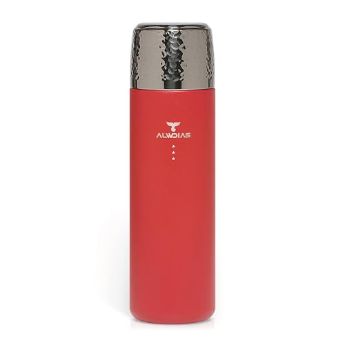 Thrista Vacuum Insulated Stainless Steel Flask, 16.9oz, Red