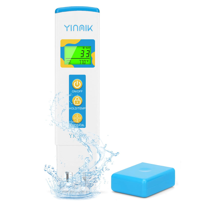 [Australia - AusPower] - TDS Meter for Drinking Water, Water PPM Meter, EC TDS Tester for RO/RI System, Tap Water, Filtered Water, YINMIK Water Quality Tester with 6 Modes: PPM 500, PPM 700, μS/cm, mS/cm, Temp(℃/℉) 