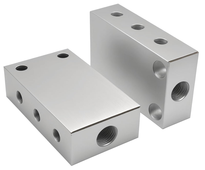 [Australia - AusPower] - NACX 2 Way 6 Port Manifold Air Block, G1/8” Intake, Pneumatic Distribution Block, Aluminum Alloy, 2Pcs 