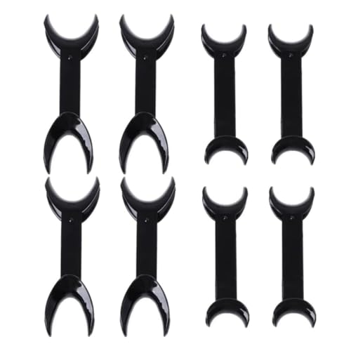 Dental Cheek Holder, Autoclavable Double Head Mouth Opener for Teeth Whitening, 2 Sizes T-shaped Transparent Lip Cheek Holder for Dentist, Oral Care, Party, Mouth Guard, Pronouncing Black