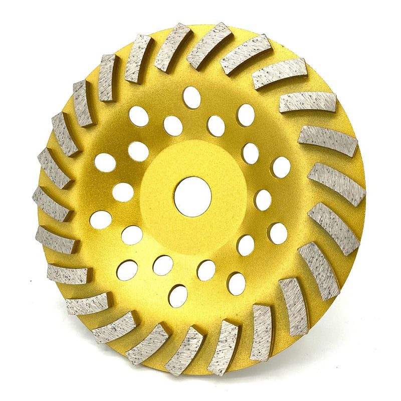 [Australia - AusPower] - Diamond Concrete Grinding Wheel 7 inch for Polishing and Cleaning Stone Concrete Surface, Cement, Marble, Rock, Granite, and Thinset Removing, Angle Grinder Disc，24 Turbo Segments 