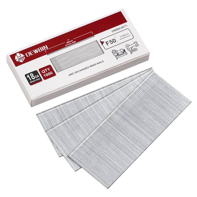 [Australia - AusPower] - 18 Gauge Brad Nails, 1000 Counts 2-inch 18 GA Brad Nails, Galvanized Nails for Nail Gun, Finishing Nail Gun Nails for Pneumatic, Electric Brad Nailer Gun 