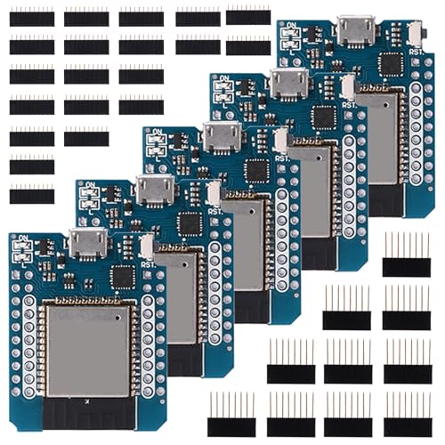 Pack of 5 Mini for ESP32 USB C for ESP32 Wroom NodeMCU WiFi Bluetooth Module Development Board CH9102F Chip Compatible Arduino IDE 5 PCS (USB C)
