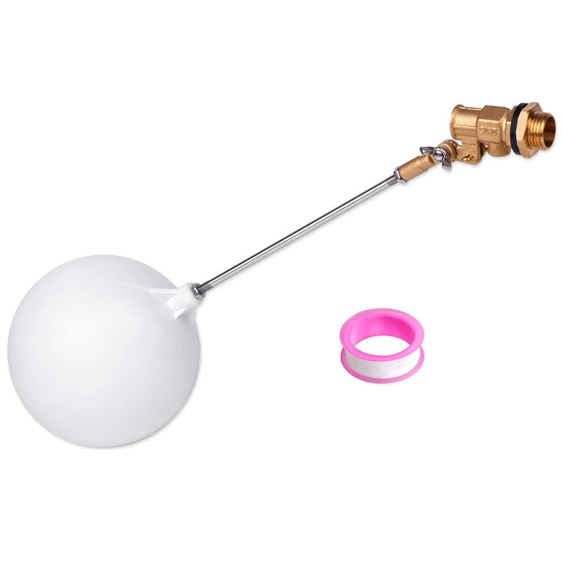 [Australia - AusPower] - Float Valve 1/2 inch Brass Float Ball Valve Adjustable Arm for Livestock Water Trough Stock Tank Auto Fill for Automatic Waterer Aquarium Fountain Pool Pond Water Level Control 
