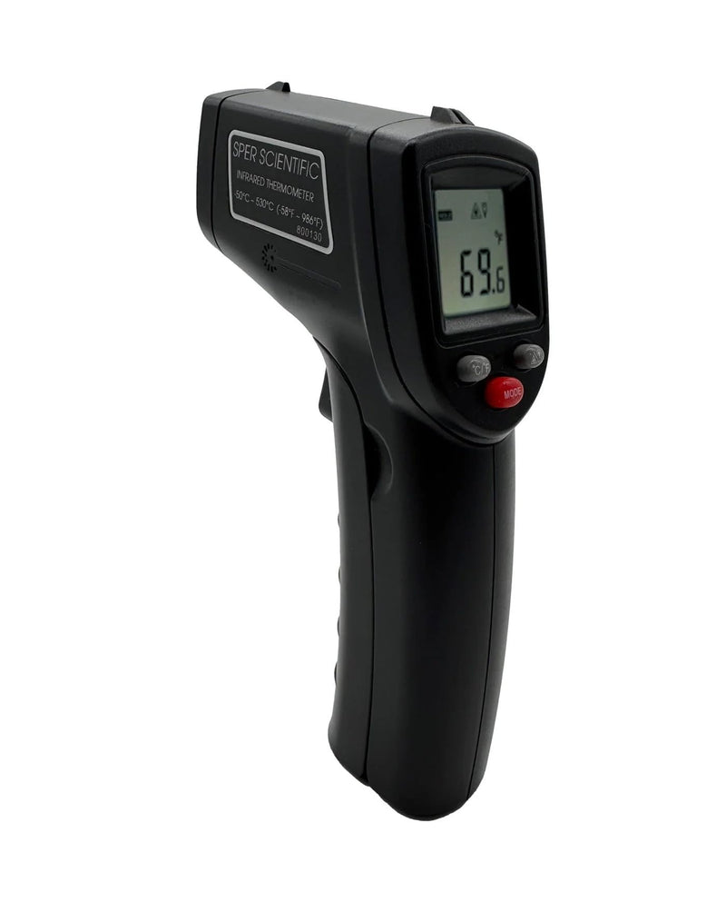 [Australia - AusPower] - Sper Scientific 800130 Basic Infrared Thermometer 12:1/986°F - User Calibratable - High Accuracy Laser Temperature Gun with Backlit LCD for Industrial, HVAC, Cooking, Automotive & More 1 Pack 