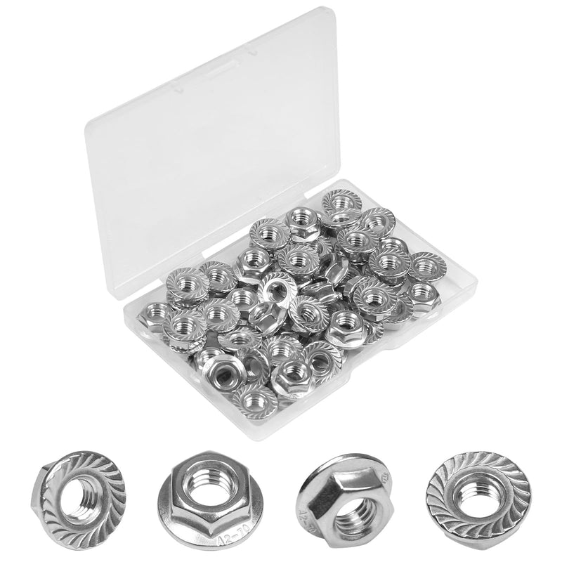 [Australia - AusPower] - Yinpecly 50 Pcs M6 x 1mm Serrated Flange Hex Nuts, M6 Hexagon Flange Nuts,304 Stainless Steel, Metric Hex Lock Nuts, Locknuts Replacement Nut Full Thread for Industrial Construction Fasteners M6（50pcs） 