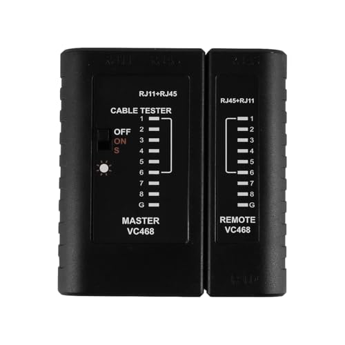 Network Cable Tester Ethernet Tester Cable Tester Shielding Cable LAN Connection Tester Tool Black for RJ45 RJ11 RJ12