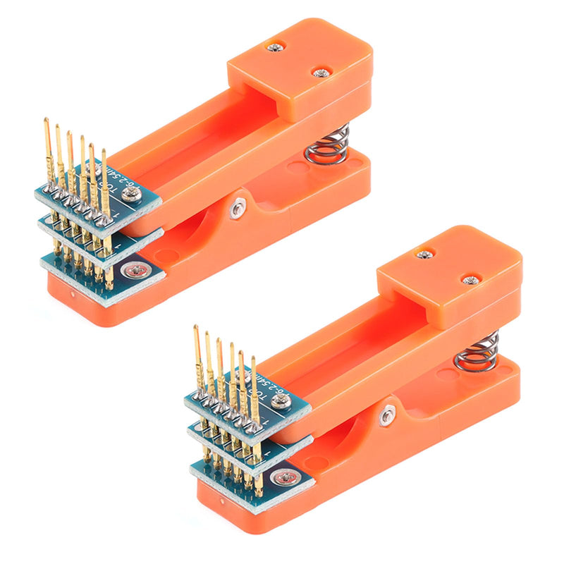 [Australia - AusPower] - 2Pcs 2.54mm Single Row 6Pin Test Clip Board Module Program Burning Clip Board 6 Pins Programmer Burning Clip PCB Burning Fixture with Dupont Wire 