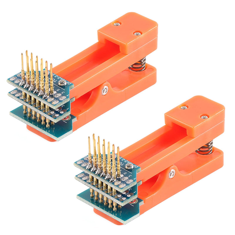 [Australia - AusPower] - 2Pcs 2.54mm Double Row 6Pin Test Clip Board Module Program Burning Board Clip 6 Pins Programmer Burning Clip PCB Fixture with Dupont Wire 