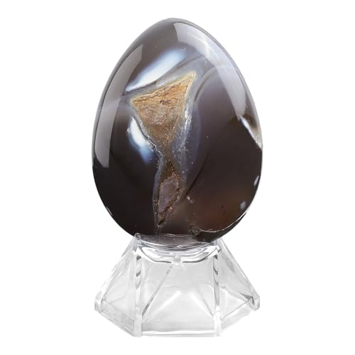moonsix Natural Orca Agate Stone Egg Sphere with Acrylic Base, 48-70mm 1.88-2.75 inch