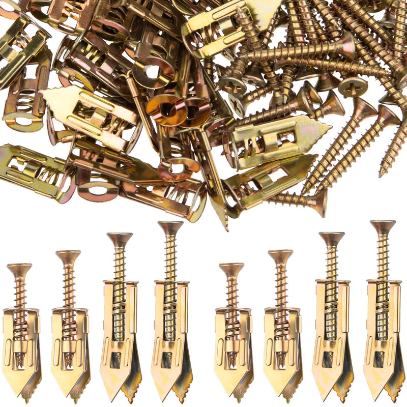 [Australia - AusPower] - PAGOW 80 Pcs Self-Drilling Anchors, Ancors and Screws for Heavy Duty, Metal Screw Anchors Kit, No Drill and Holes in Wall (4 Sizes) 