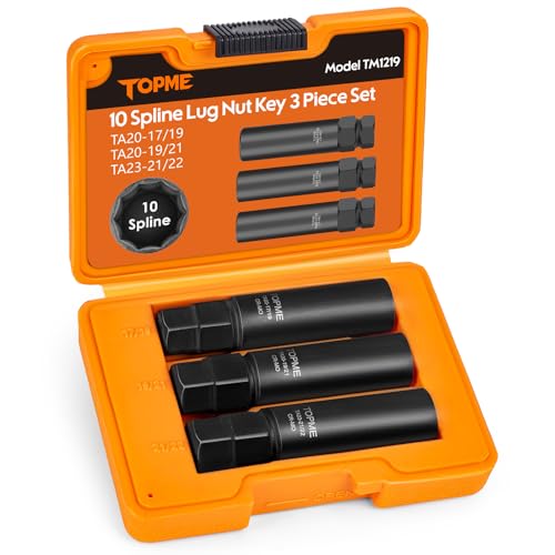 topme 3-piece 10 spline lug nut socket set compatible with Bimecc TA23-21/22 lug key