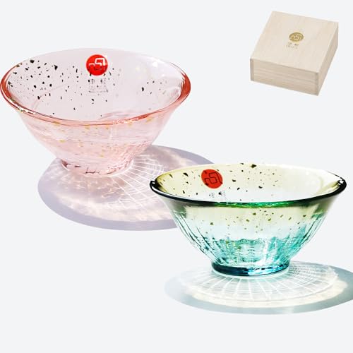 Japanese drinkware gift Handcrafted Mini Glass Set Elegant Japanese Sake Cups Perfect for Any Occasion Made in Japan (Sakura and Moonlight, Sake Glass (2.5 fl oz)) Sakura and Moonlight 1.7 Ounces