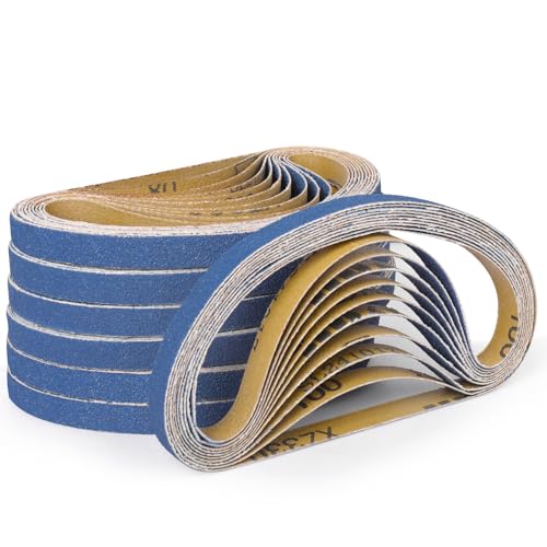 Shineboc 40-piece 1/2 x 18-inch zirconia sanding belts, 100 grit abrasive belts пакет