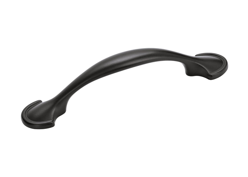 Fairfield 3 inch (76mm) Center-to-Center Matte Black Cabinet Pull - 10 Pack