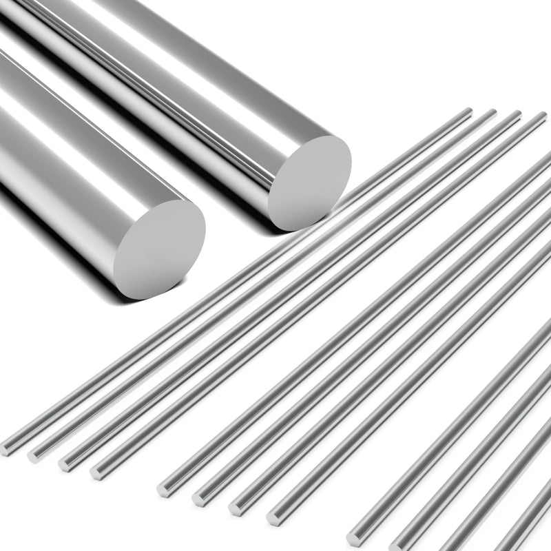 12 Pcs 304 Stainless Steel Round Rods - 1/4" Dia x 12" Length - Solid Metal Shafts for Industrial Use, Metalworking & DIY Crafts,Precision Machining (12, 1/4 x12) 1/4 in x 12 in