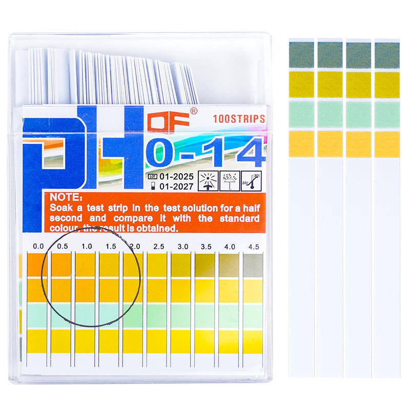[Australia - AusPower] - pH Test Strips 0-14, Lanboon 0.5 High Accuracy 100 Litmus Paper pH Strips for Testing Urine, Saliva, Aquariums, Pools, Drinking Water, Wine, Liquid Food, Get Acid-Alkaline Balance Results in Seconds 