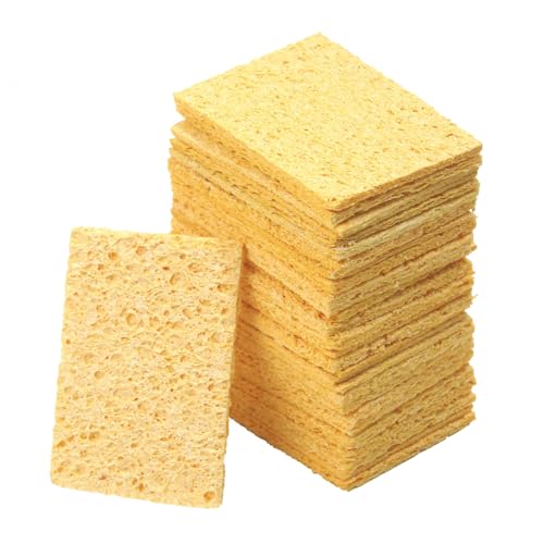 Pack of 20 Professional Soldering Sponge Cleaning Sponge Soldering Iron (4 x 5.5 x 1 cm), Cleaner Sponges for Soldering Tips, Soldering Tip Cleaner Sponge & Soldering Tip Reactivator, Soldering Accessories & Soldering Accessories