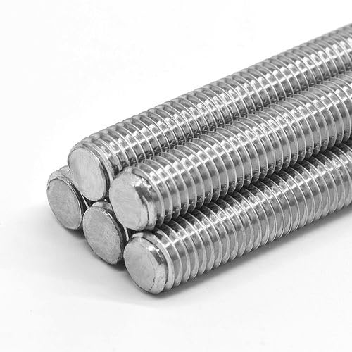 Beduan 304 stainless steel 5/16"-24 fully threaded rod, 12-inch length, pack of 5