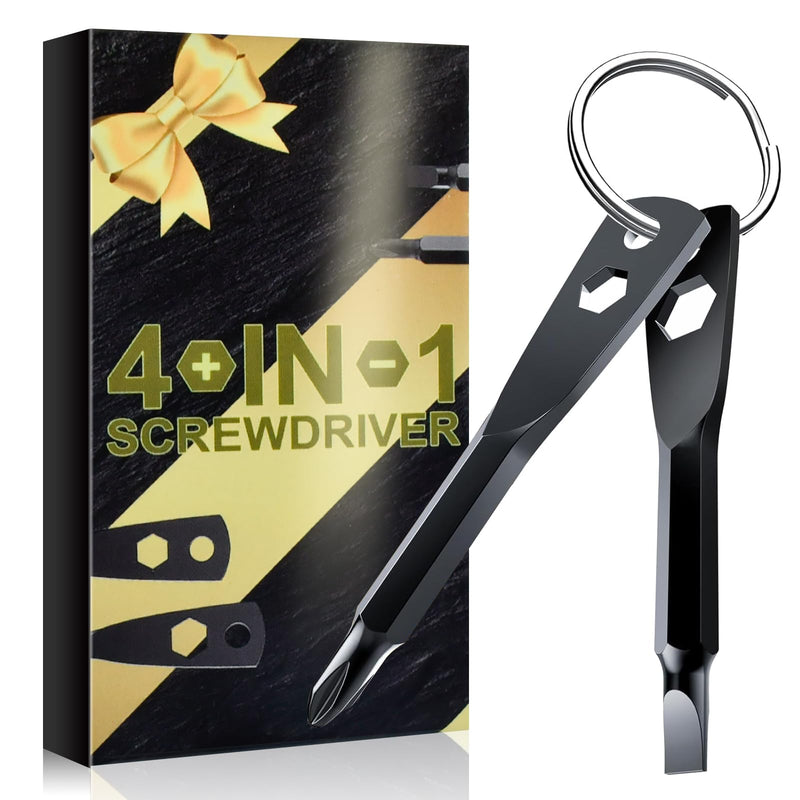 [Australia - AusPower] - Christmas Gifts Stocking Stuffers for Men Adults, Tools Gifts for Men Boyfriend 4-in-1 Keychain Screwdriver Set with Phillips,Cool Stuff Ideas Gadgets for Him Fathers Day Anniversary Birthday Presents 
