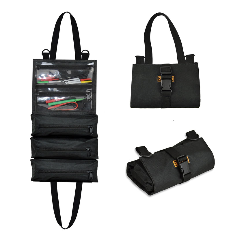 [Australia - AusPower] - ZIBOO C20 Heavy Duty Portable Foldable Roll Up Tool Bag Organizer, Industrial Multimeter Accessories bag Fits FLUKE, Amprobe, Fieldpiece, Extech, Hioki, SANWA, Klein Tools Test Leads ZIBOO C20 