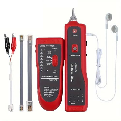 G GIARAON red RJ11 RJ45 wire tracker and handheld network cable tester for line finding and continuity checking
