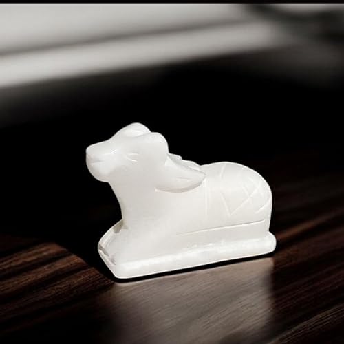 White Marble Nandi Bull Idol – 2.5" Shiv Ji Vahana Cow Figurine for Vastu, Good Luck, Success & Prosperity – Puja Room Decor, Home Temple Showpiece, Gift Item – Pack of 1