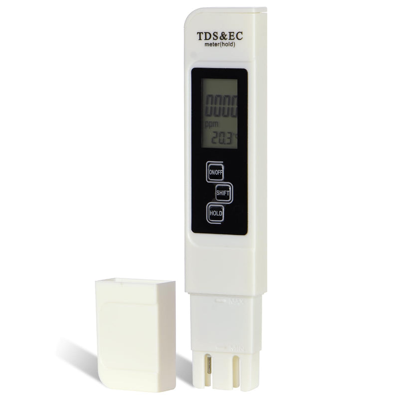 [Australia - AusPower] - 4 in 1 TDS Meter, TDS Meter Digital Water Quality Tester, Portable, EC Meter & Temperature Meter, 0-9999 ppm for Hydroponics, Pool, Aquarium and Water Hardness Test 